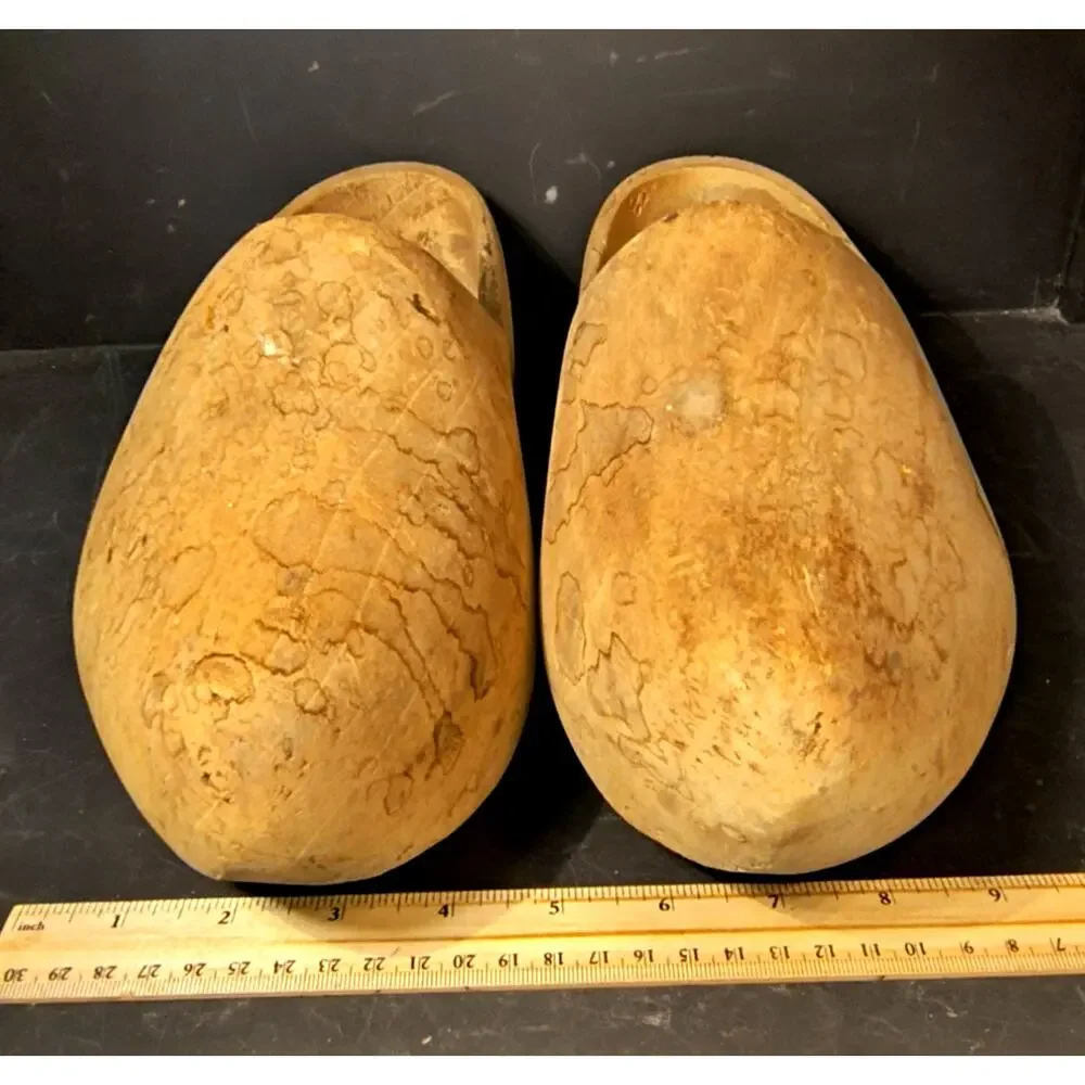 1831.  Large Vintage Wooden Dutch Shoes